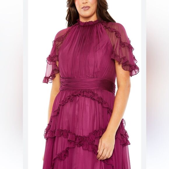 Mac Duggal 68424 Ruffle Long Dress NWOT - Picture 2 of 6